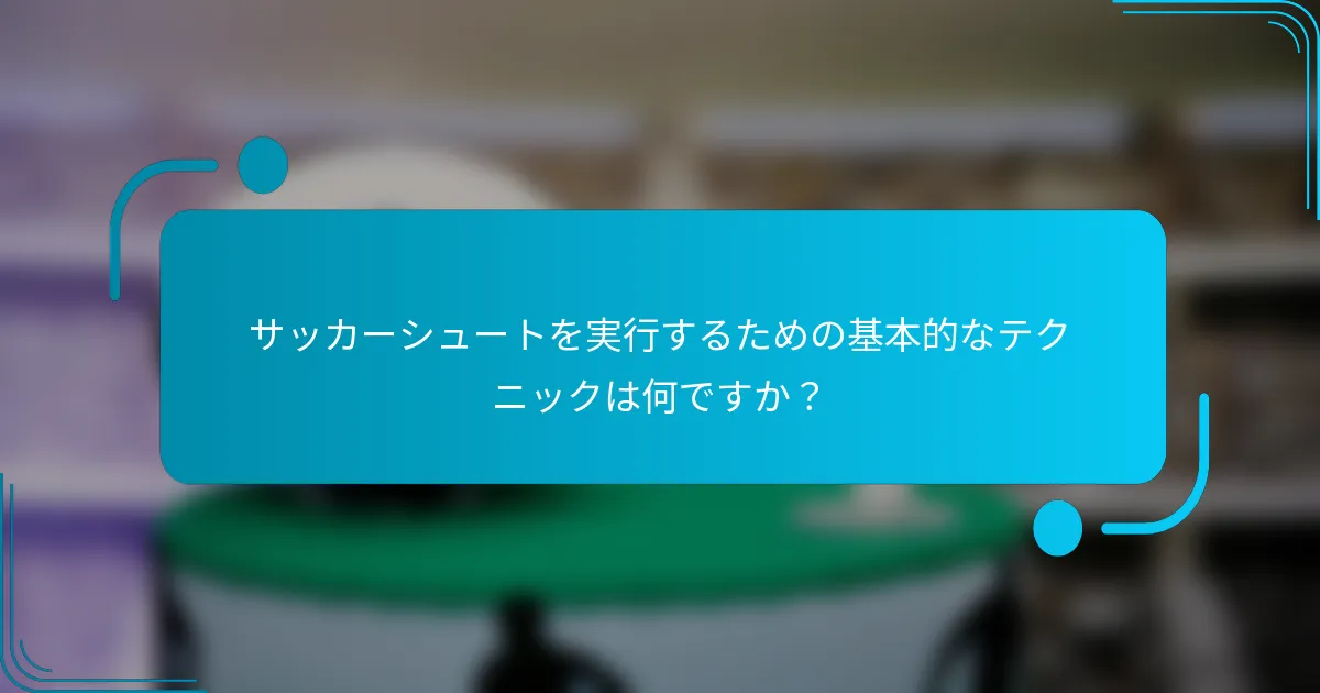 サッカーシュートを実行するための基本的なテクニックは何ですか？